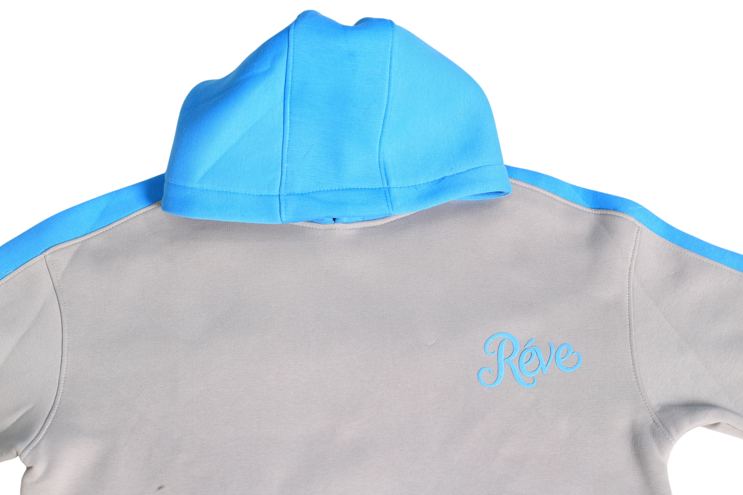 Rêve Two-Tone Premium Hoodie – Grey × Light Blue