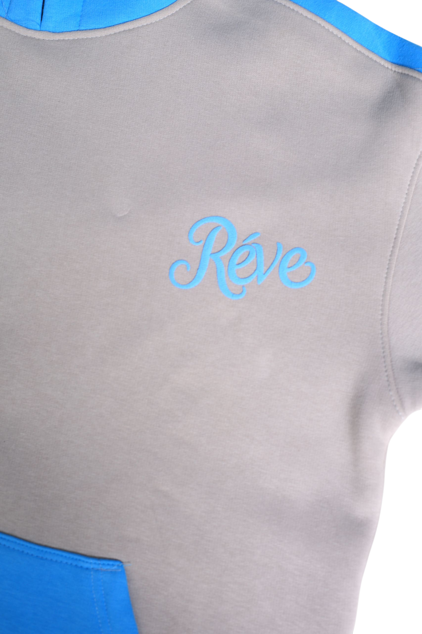 Rêve Two-Tone Premium Hoodie – Grey × Light Blue