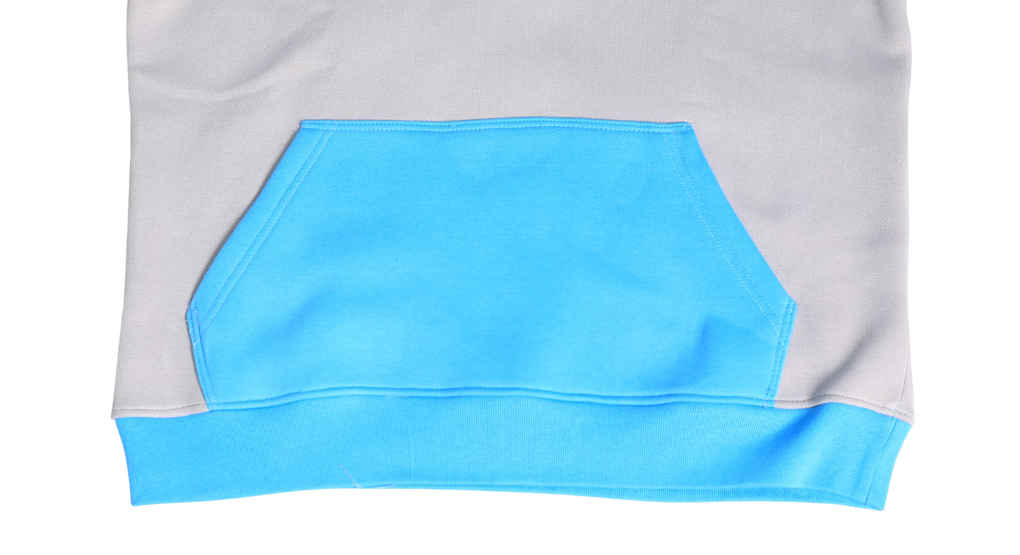 Rêve Two-Tone Premium Hoodie – Grey × Light Blue