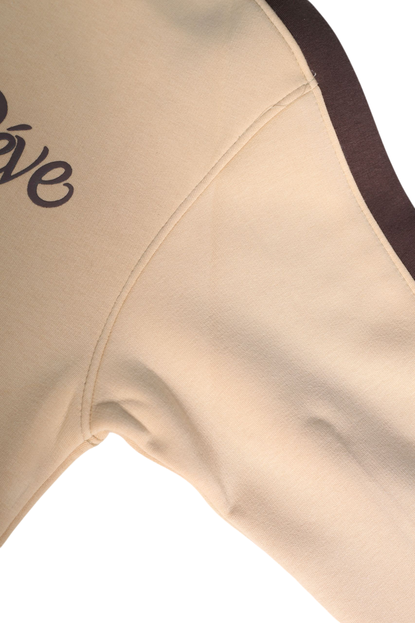 Two-Tone Premium Hoodie – Off-White × Brown