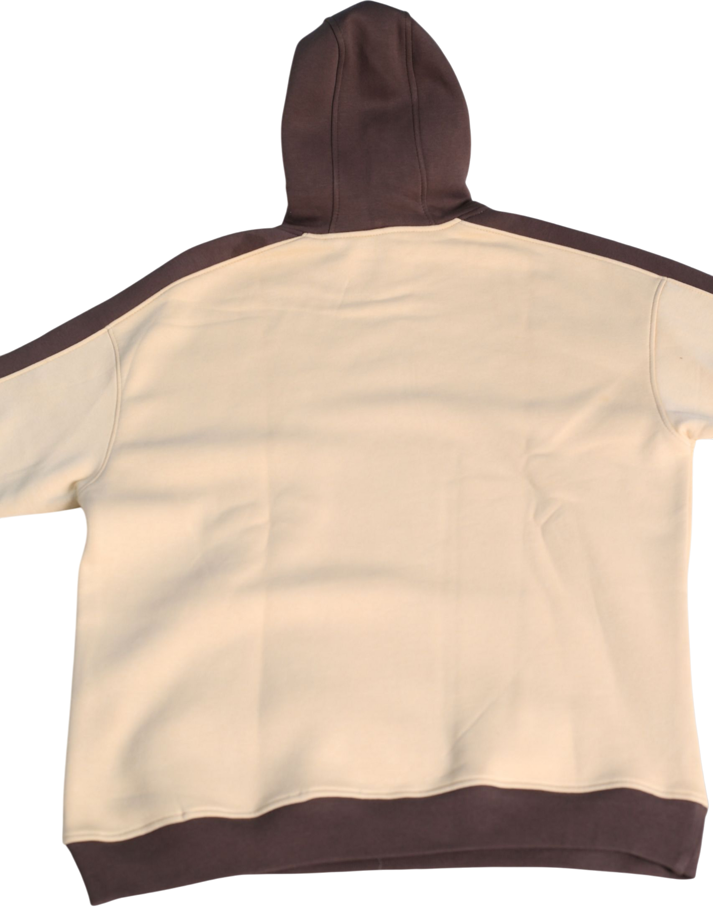 Two-Tone Premium Hoodie – Off-White × Brown